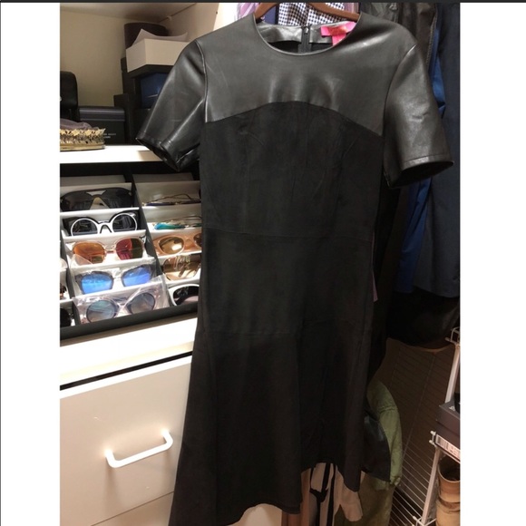 CATHERINE MALANDRINO midi black Faux Leather Dress - Picture 6 of 9